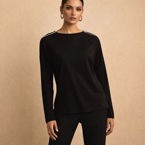 Michael Kors Black Long Sleeve Top